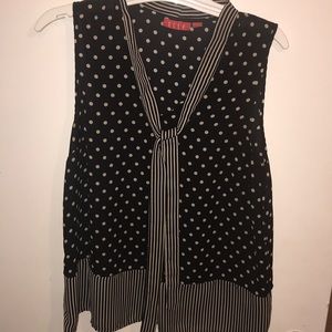 Black and beige blouse